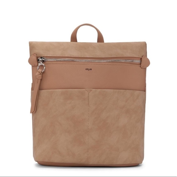 colab Bags Nwt Colab Suede Backpack In Earth Poshmark